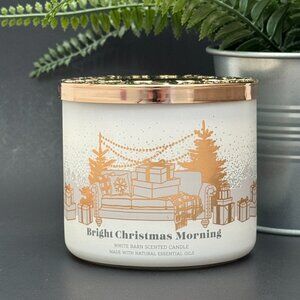 BBW Bright Christmas Morning White Barn Bath & Body Works 3 Wick Candle